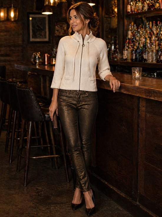 Old Navy Jackets & Blazers - Old Navy White Zip-Front 3/4 Sleeve Cardigan